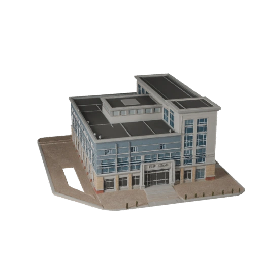Modelo 3D de Estación de Bomberos Poligonal Bajo para Juegos en Tiempo Real y RV