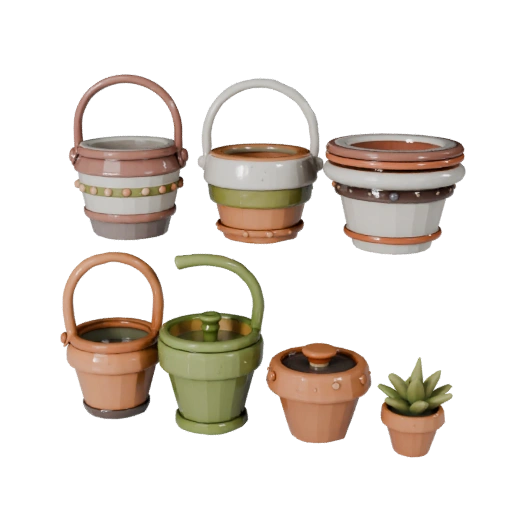 Cozy Plant Pot 3D Hero Render Asset for Studio Use