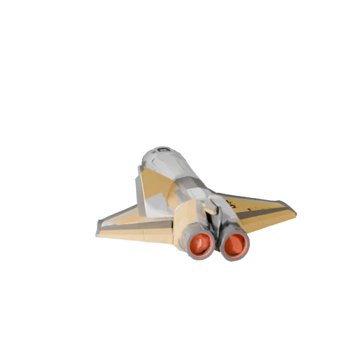 Cartoon Raumfähre 3D-Modell - Stilisierte Spiel-Asset