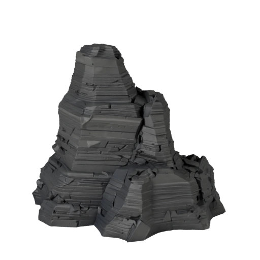 Low Poly Volcanic Obsidian Rocks 3D for Game Levels