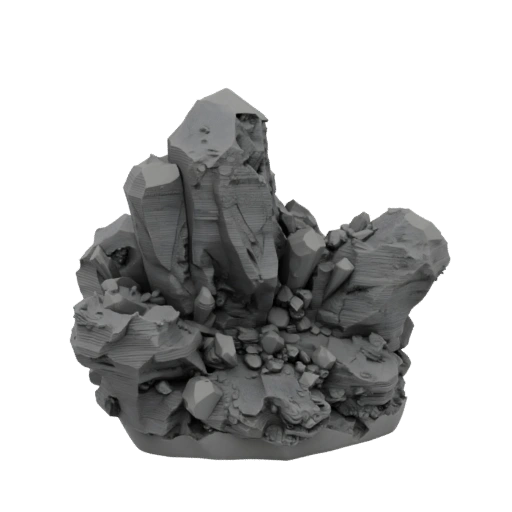 Crystal Rock Cluster STL Rocks And Cliffs for 3D Resin Print