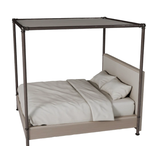 Modulares Himmelbett Queen 3D-Kit-Asset für Erbauer