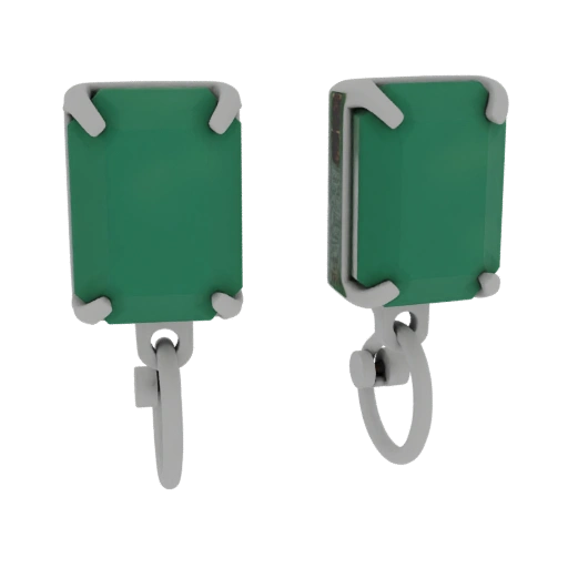 Boucles d'oreilles émeraude détaillées, atout héros 3D pour studio