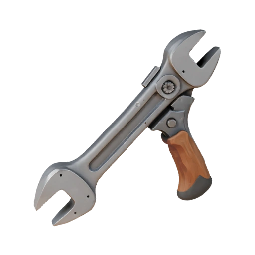 Chave Inglesa Estilizada Desgastada 3D para Níveis Indie