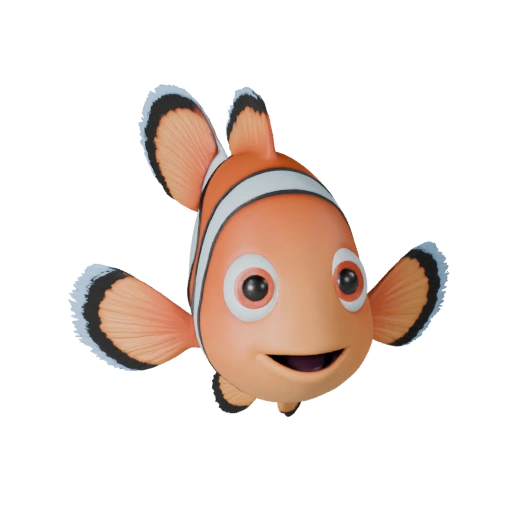 Cartoon Clownfisch 3D Modell - Stilisierte Asset für Animation | PBR