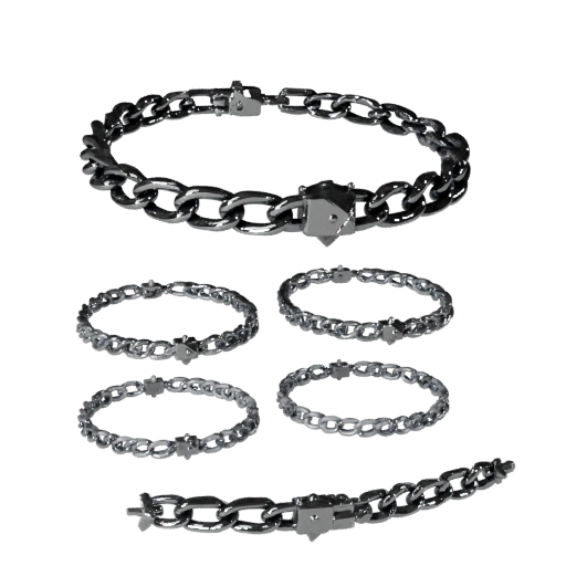 Ensemble Minimaliste Bracelet et Boucles d'Oreilles - Modèle 3D Casual pour Jeux