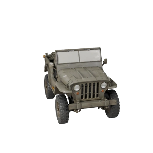 Modèle 3D de Jeep Militaire WWII Low Poly pour Unity et Unreal