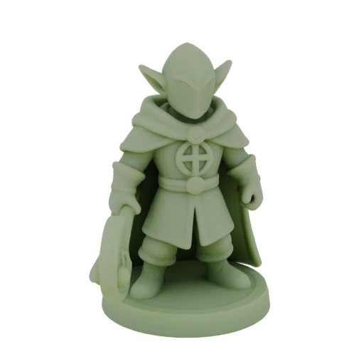 Mittelalterliche Elfen-Kleriker-Miniatur STL - Wache