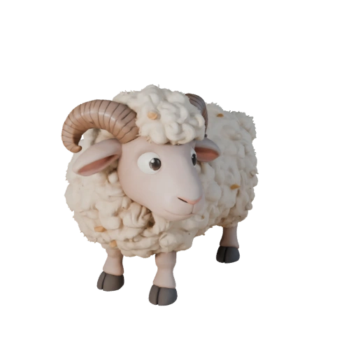Cartoon Schaf 3D Modell - Stilisierte Asset für Animation | Lizenzfrei