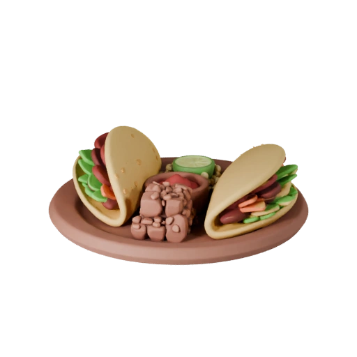 Street Food Taco Platter 3D Asset for Realtime Use