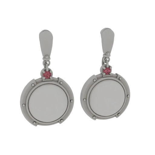 Boucles d'oreilles Rubis Prêtes pour la RA - Actif Web pour Utilisation en Ligne