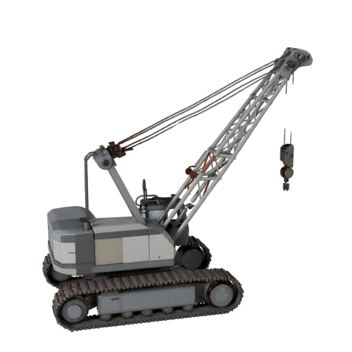 Low Poly Mobilkran 3D-Asset für Echtzeit-Level