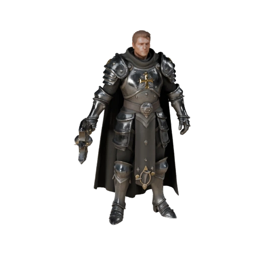 Realistic Armored Cleric Character Model - Rigged