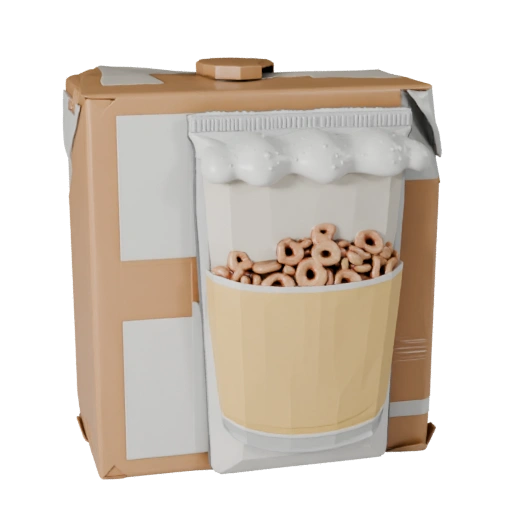 Snack Cereal Box STL 3D Print Asset for Studio Use