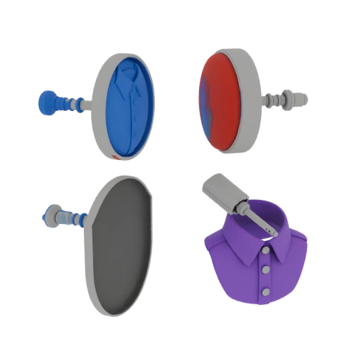 Bouton de manchette serti de gemmes 3D pour pages de boutique en ligne