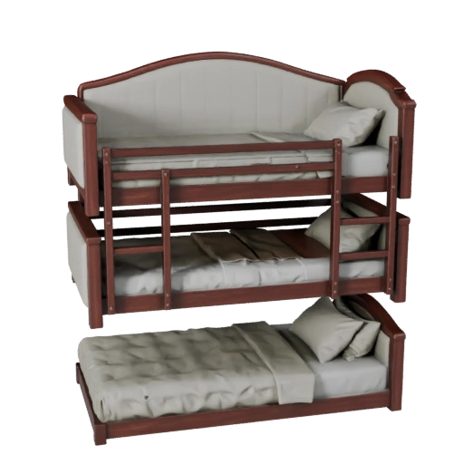 Hochflor Polsterbett 3D-Asset für Studio