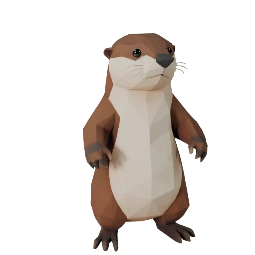 Low Poly Otter 3D Model - Unity Game Asset with FBX | Royalty-Free