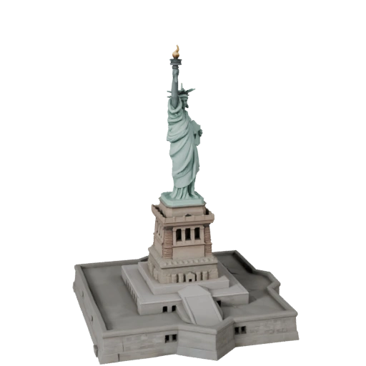 Modèle 3D low poly de la Statue de la Liberté pour jeux et RV