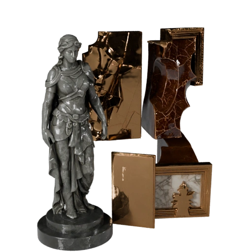 Sculpture abstraite en marbre haute polyvalence | Pack de détails de rendu