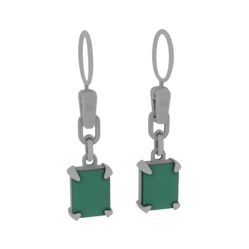 Boucles d'oreilles émeraude réalistes, modèle 3D pour studio