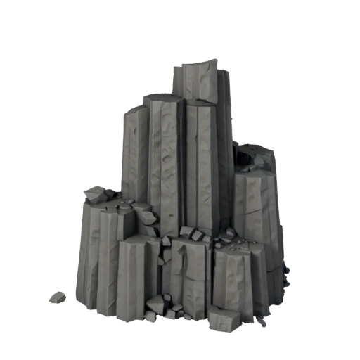 Basalt Column Cluster 3D Model for Cinematic Worlds