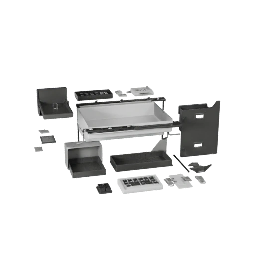 Bandeja de Archivos de Inicio Modelo 3D para Sets de Estudio en Capas