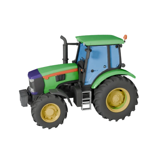 Modelo 3D de Tractor Agrícola de Caricatura - Activo Estilizado para Juegos