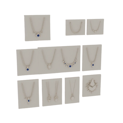 Ensemble de Bijoux Minimaliste : Modèle 3D pour Présentoirs