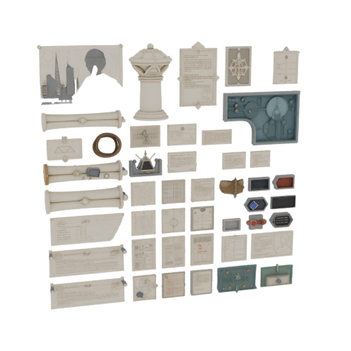Urban Scroll Bundle 3D Asset for Tabletop Printing