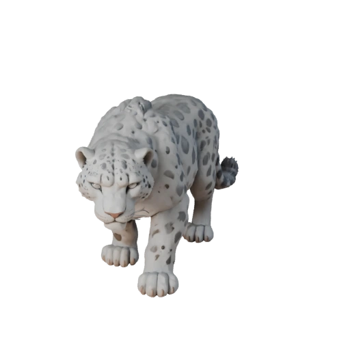 Modèle 3D de Léopard des Neiges Haute Poly - Atout STL Détaillé pour Impression