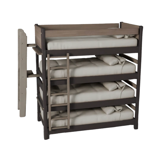 Etagenbett mit Stauraum 3D-Asset für Echtzeit-Level