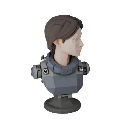 Low Poly Portrait Robot Bust | Game Engine PBR Asset Pack