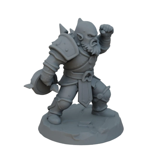 Miniatura STL de Guerrero Enano de Fantasía - Cargando