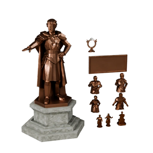 Statue en Bronze Low Poly PBR | Asset pour Moteur de Jeu Temps Réel