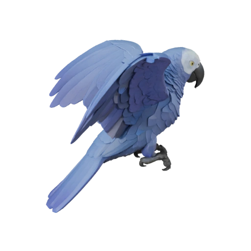 Modelo 3D de Loro Gris Africano de Alto Poligonaje - Recurso STL para Impresión
