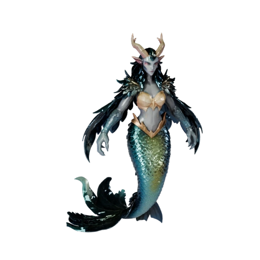 Modelo 3D de Sirena Poligonal Bajo - Asset de Juego para Unity con FBX | Libre de Regalías