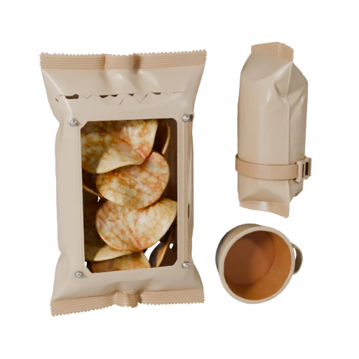 Sealed Chip Bag 3D Catalog Asset for Online Stores