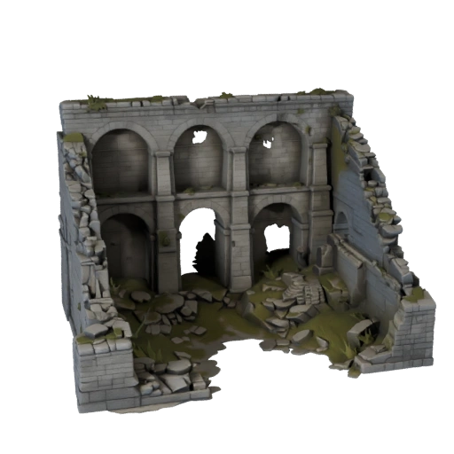 Overgrown Aqueduct Ruin 3D Model for Blender Scenes