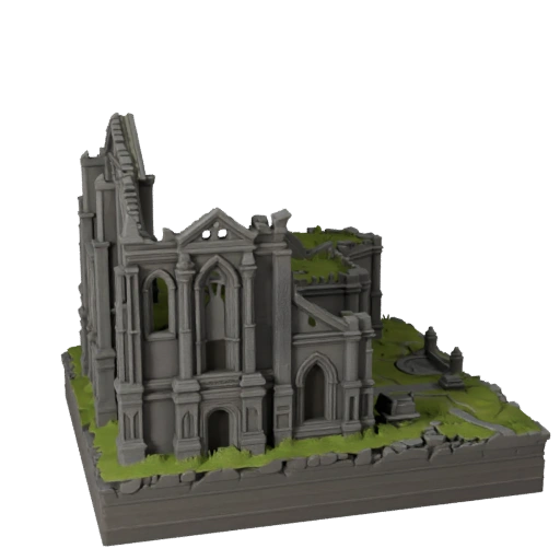 Ruined Chapel Diorama Unity 3D Asset for Realtime Builds