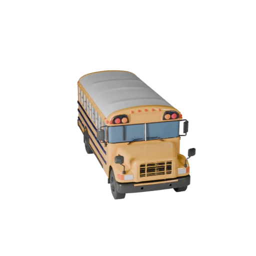 Autobús Escolar de Caricatura Modelo 3D para Juegos Estilizados Activo PBR