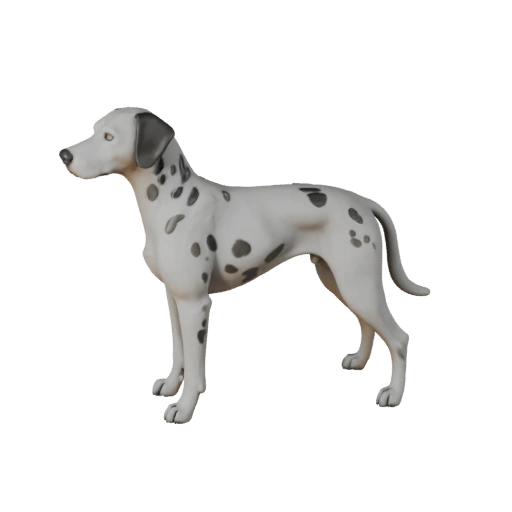 Hohe Poly Dalmatiner Hund 3D Modell - Detailliertes STL Asset für den Druck