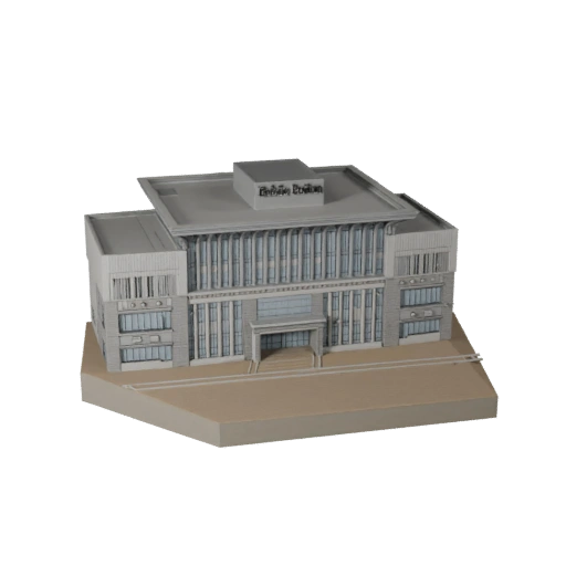 Modello 3D Padiglione Pubblico Stilizzato - Asset di Gioco per Architettura