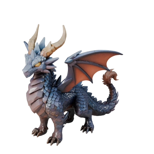 Modelo 3D Dragón de Cristal Caricatura - Asset Estilizado para Animación