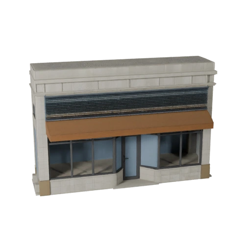 Fachada de Tienda Imprimible STL Modelo 3D - Activo a Escala