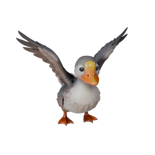 Modèle 3D d'Oie de Dessin Animé - Actif Stylisé pour Animation | Libre de Droits