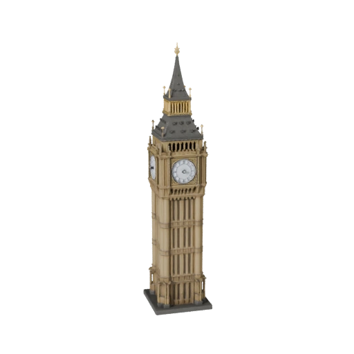 Modèle 3D Big Ben low poly pour jeux temps réel et RV