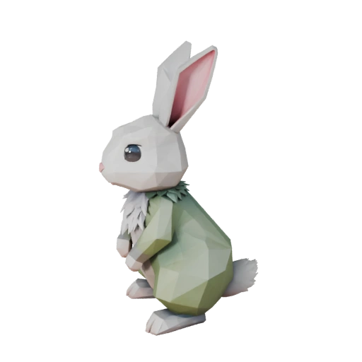 Low Poly Hase 3D Modell - Unity Game Asset mit FBX | Lizenzfrei