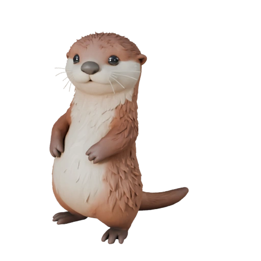 Cartoon Otter 3D Model - Stylized Asset for Animation | Royalty-Free