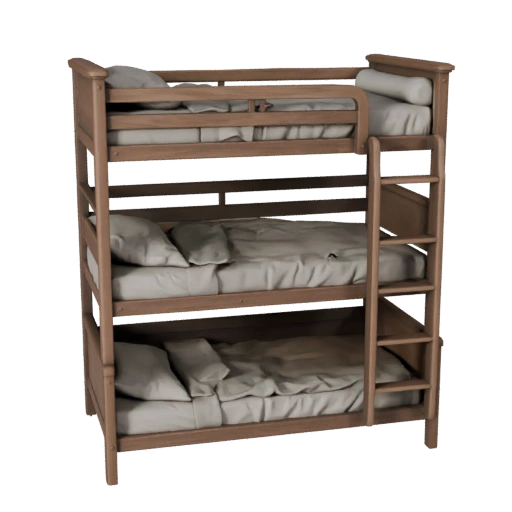 Realistisches Etagenbett mit Stauraum 3D-Asset für Studioverwendung