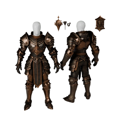 Fantasy Armored Knight Character Model - Rigged